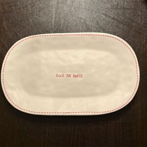 Rae Dunn Artisan Collection by Magenta "Deck the Halls" Oval Platter Christmas
